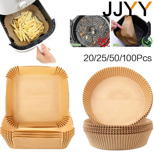 JJYY Air Fryer Disposable Paper Non-Stick Airfryer Baking Papers Round Air-Fryer Paper Liners Paper Kitchen Accessories